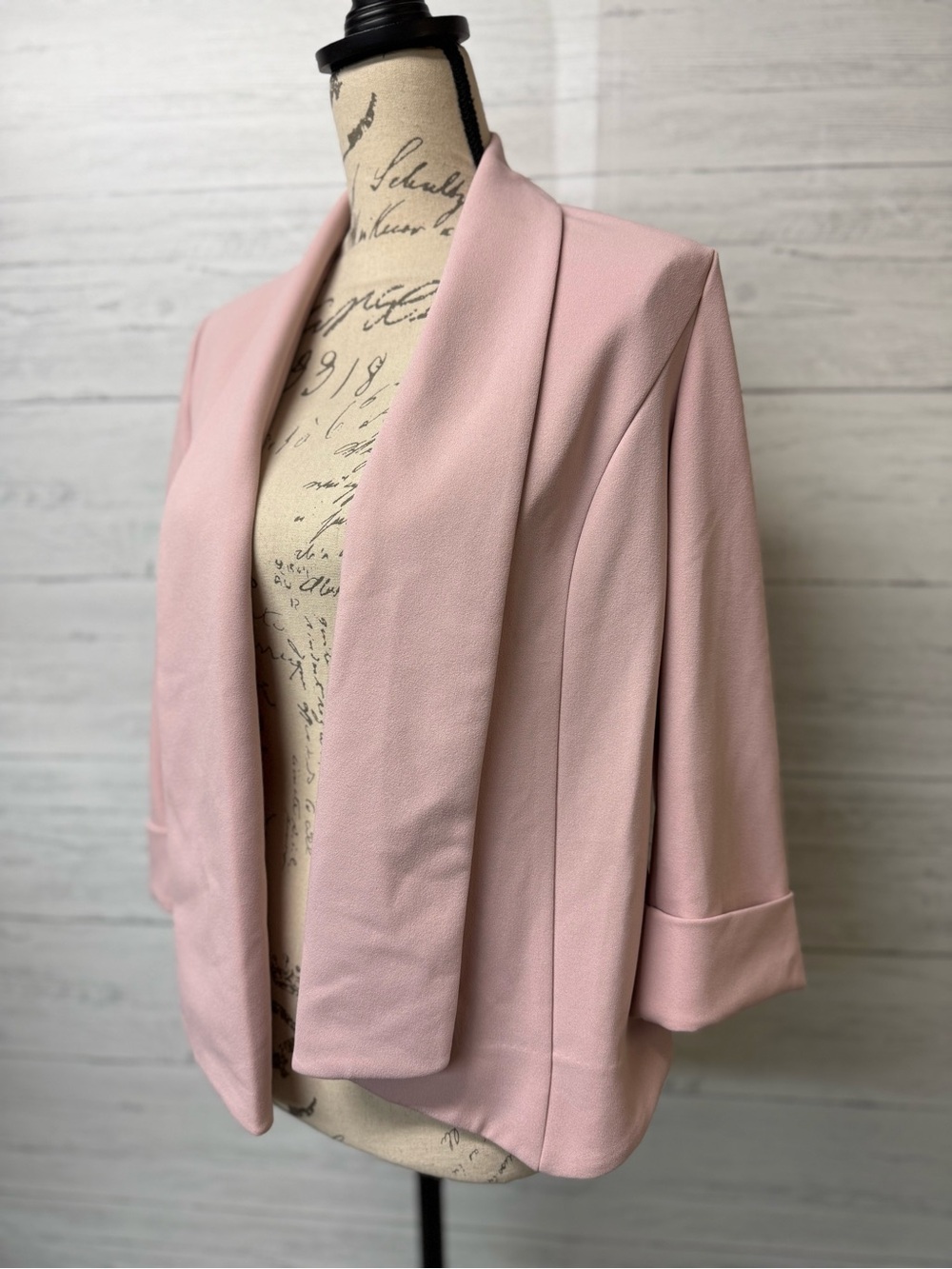 Women's Pink Open-Front Blazer Jacket by Anne Klein